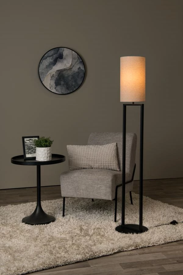 Lucide HERMAN - Stehlampe - Ø 26 cm - 1xE27 - Beige - Atmosphäre 1